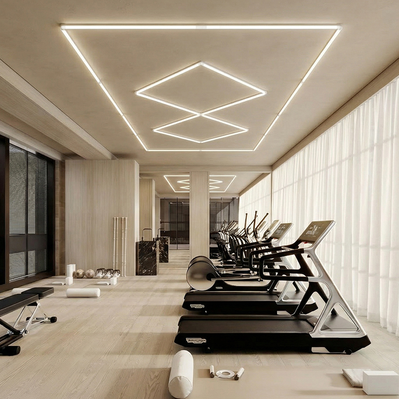 Two Diamond LED Ceiling Linear Lights for Detailing Shop Light